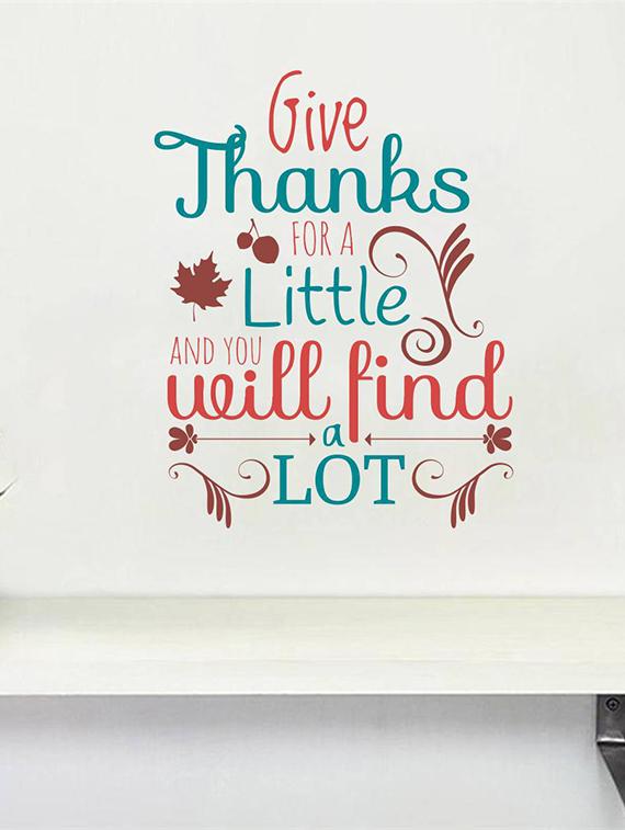 Rawpockets Wall Decals ' " Give thanks " Quote ' Wall stickers (PVC Vinyl) Multicolour - 15734115 - Zoom Image - 3
