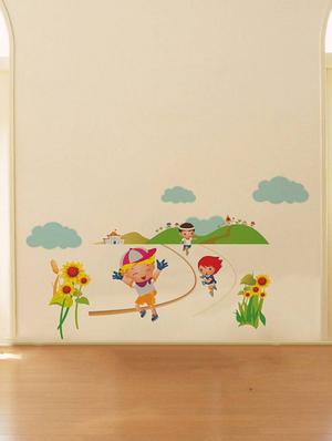 Rawpockets Wall Decals ' Kids Marathon - Kids Room ' Wall stickers (PVC Vinyl) Multicolour - 15734119 - Standard Image - 3