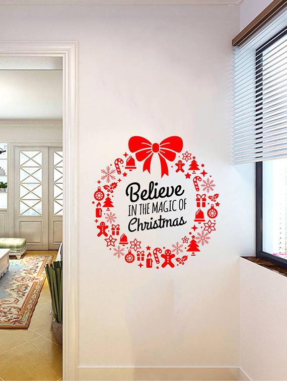 Rawpockets Wall Decals ' " Believe in the Magic of Christmas " Quote ' Wall stickers (PVC Vinyl) Multicolour - 15734125 - Zoom Image - 3