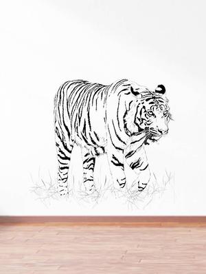 Rawpockets Wall Decals ' Indian Bengal Tiger ' Wall stickers (PVC Vinyl) Multicolour - 15734126 - Standard Image - 3