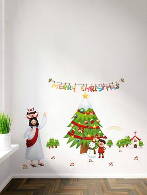 Rawpockets Wall Decals ' Christmas With Lord Jesus ' Wall stickers (PVC Vinyl) Multicolour - 15734128 - Standard Image - 3