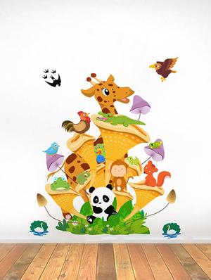 Rawpockets Wall Decals ' Animals Tree House - Kids Room ' Wall stickers (PVC Vinyl) Multicolour - 15734132 - Standard Image - 3