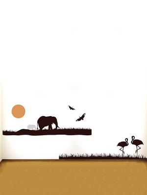 Rawpockets Wall Decals ' African Animals Theme - 2 Stickers ' Wall stickers (PVC Vinyl) Multicolour - 15734151 - Standard Image - 3
