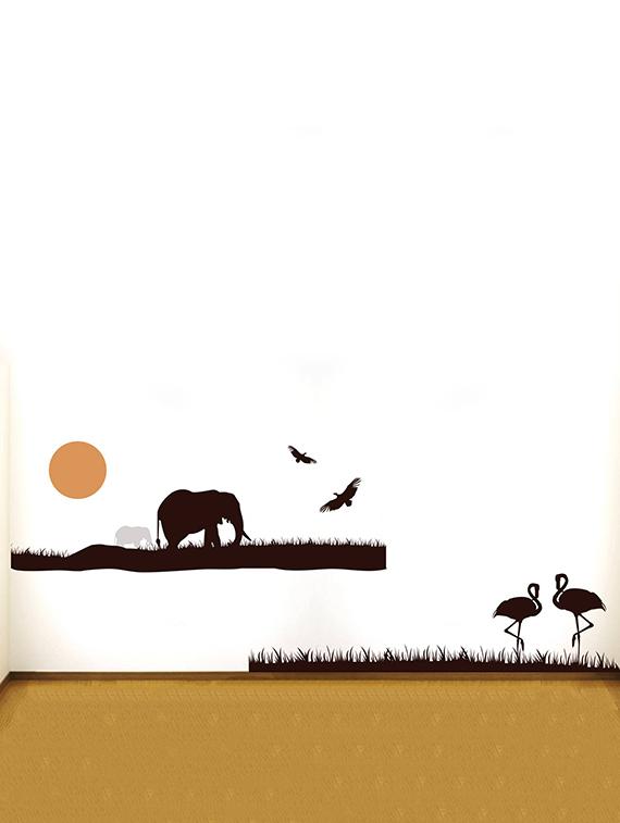 Rawpockets Wall Decals ' African Animals Theme - 2 Stickers ' Wall stickers (PVC Vinyl) Multicolour - 15734151 - Zoom Image - 3