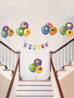 Rawpockets Wall Decals ' Fruits Name on Balloons ' Wall stickers (PVC Vinyl) Multicolour - 15734153 - Standard Image - 3