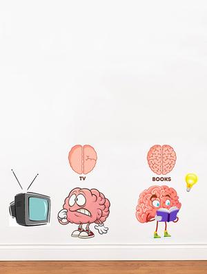 Rawpockets Wall Decals ' TV vs Brain ' Wall stickers (PVC Vinyl) Multicolour - 15734156 - Standard Image - 3