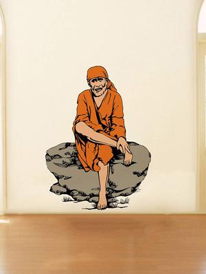 Rawpockets Wall Decals ' Lord Sai Baba ' Wall stickers (PVC Vinyl) Multicolour - 15734159 - Standard Image - 3
