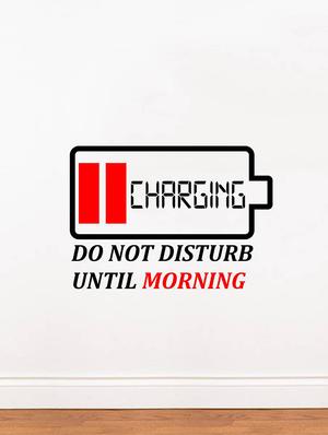 Rawpockets Wall Decals ' Charging -Dont Disturb Until Morning? ' Wall stickers (PVC Vinyl) Multicolour - 15734160 - Standard Image - 3