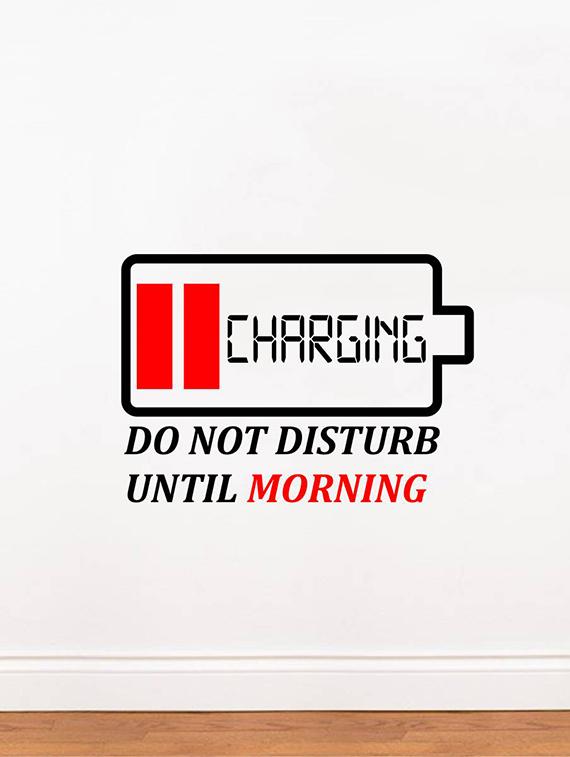 Rawpockets Wall Decals ' Charging -Dont Disturb Until Morning? ' Wall stickers (PVC Vinyl) Multicolour - 15734160 - Zoom Image - 3