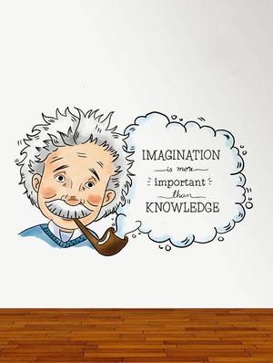 Rawpockets Wall Decals ' Albert Einstein Imagination Quote ' Wall stickers (PVC Vinyl) Multicolour - 15734162 - Standard Image - 3
