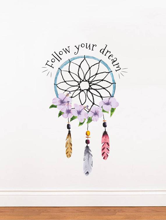 Rawpockets Wall Decals ' Follow Your Dream ' Wall stickers (PVC Vinyl) Multicolour - 15734166 - Zoom Image - 3
