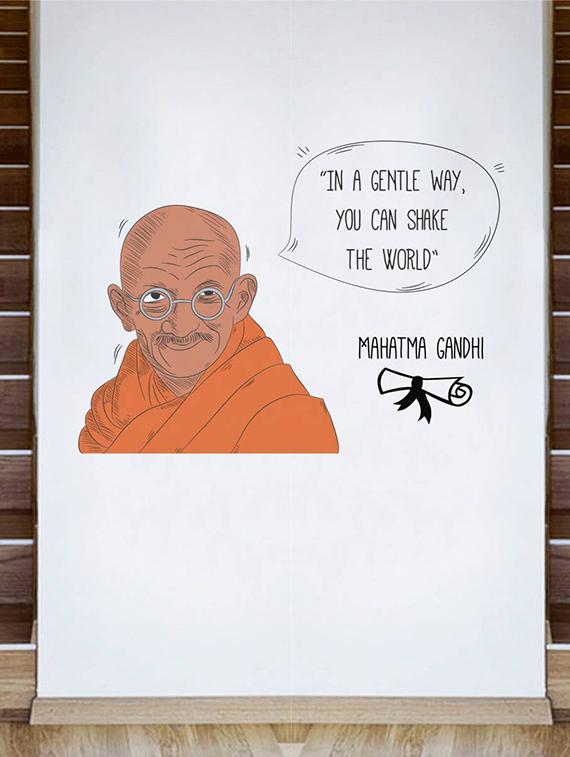 Rawpockets Wall Decals ' Mahatma Gandhi and His Quote ' Wall stickers (PVC Vinyl) Multicolour - 15734167 - Zoom Image - 3