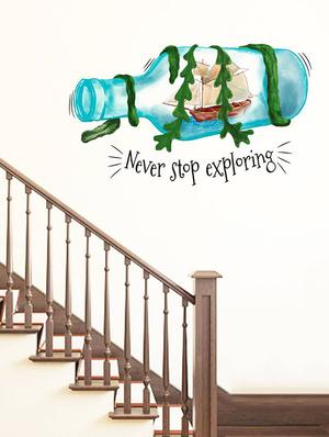 Rawpockets Wall Decals ' Never Stop Exploring ' Wall stickers (PVC Vinyl) Multicolour - 15734169 - Standard Image - 3