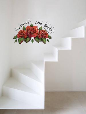 Rawpockets Wall Decals ' Be Happy and Smile ' Wall stickers (PVC Vinyl) Multicolour - 15734172 - Standard Image - 3