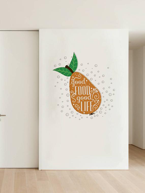 Rawpockets Wall Decals ' Good Food = Good Life ' Wall stickers (PVC Vinyl) Multicolour - 15734173 - Zoom Image - 3