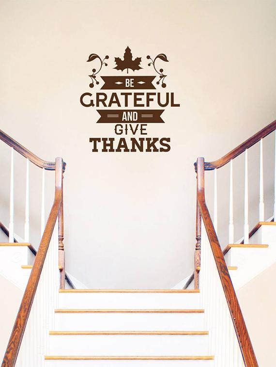 Rawpockets Wall Decals ' Be Grateful and Give thanks? ' Wall stickers (PVC Vinyl) Multicolour - 15734176 - Zoom Image - 3