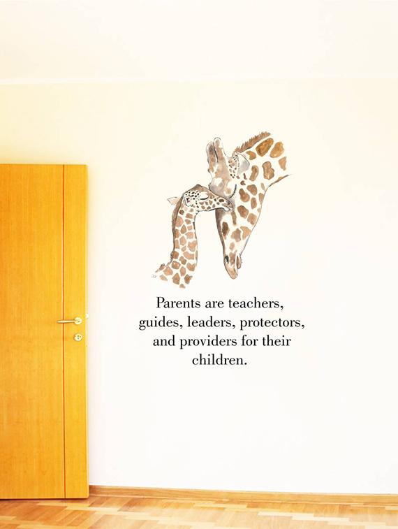 Rawpockets Wall Decals ' Parents Quote and Giraffe Love ' Wall stickers (PVC Vinyl) Multicolour - 15734190 - Zoom Image - 3