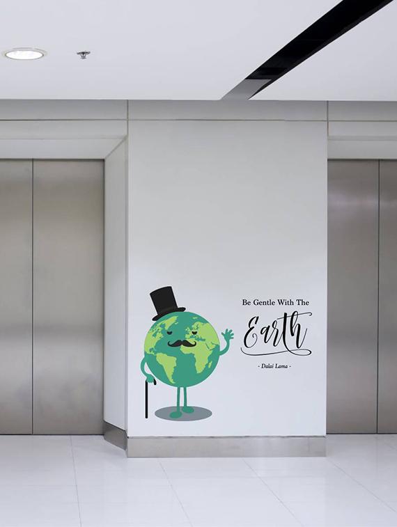 Rawpockets Wall Decals ' Be Gentle with Earth ' Wall stickers (PVC Vinyl) Multicolour - 15734195 - Zoom Image - 3