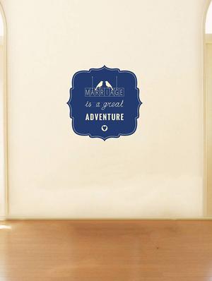 Rawpockets Wall Decals ' Marriage is a Great Adventure' Quote ' Wall stickers (PVC Vinyl) Multicolour - 15734198 - Standard Image - 3