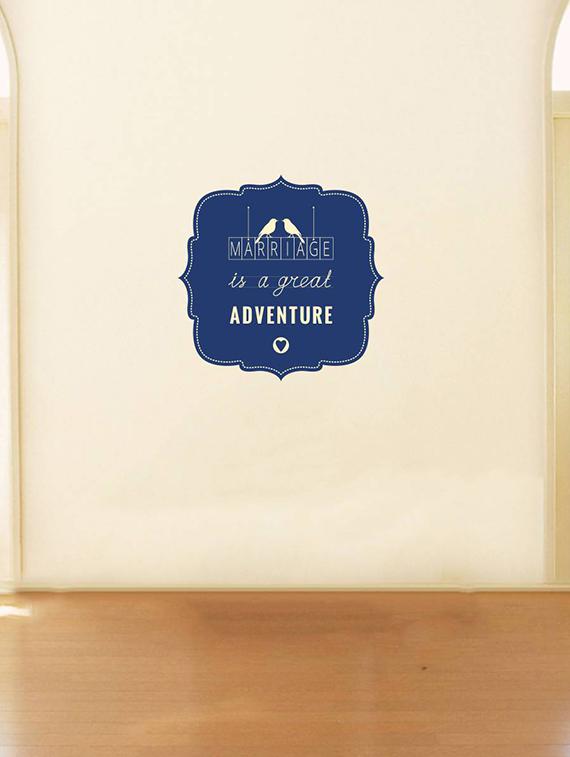 Rawpockets Wall Decals ' Marriage is a Great Adventure' Quote ' Wall stickers (PVC Vinyl) Multicolour - 15734198 - Zoom Image - 3