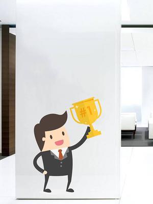 Rawpockets Wall Decals ' Winner at Office ' Wall stickers (PVC Vinyl) Multicolour - 15734203 - Standard Image - 3