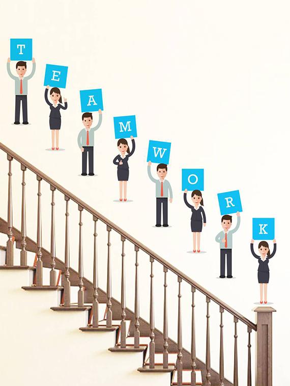 Rawpockets Wall Decals ' TeamWork ' Wall stickers (PVC Vinyl) Multicolour - 15734204 - Zoom Image - 3