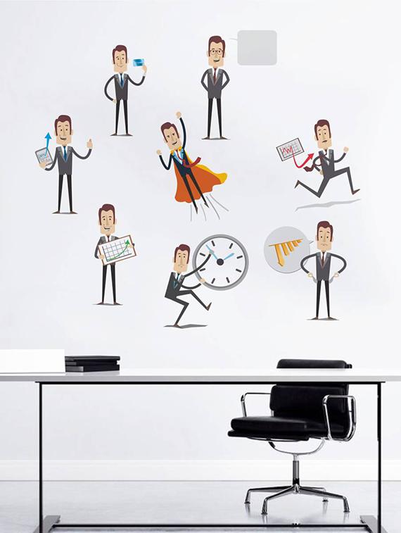 Rawpockets Wall Decals ' Office activity ' Wall stickers (PVC Vinyl) Multicolour - 15734206 - Zoom Image - 3