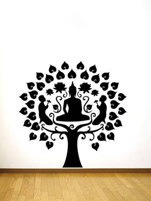 Rawpockets Wall Decals ' Buddha Silhouettes ' Wall stickers (PVC Vinyl) Multicolour - 15734209 - Standard Image - 3