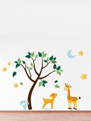 Rawpockets Wall Decals ' Cartoon Jungle Animals ' Wall stickers (PVC Vinyl) Multicolour - 15734212 - Standard Image - 3
