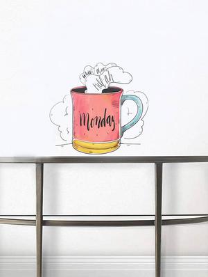 Rawpockets Wall Decals ' Coffee at Monday ' Wall stickers (PVC Vinyl) Multicolour - 15734213 - Standard Image - 3