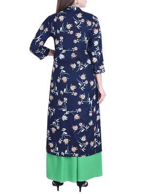Printed a-line kurta with pockets - 15734535 - Standard Image - 3