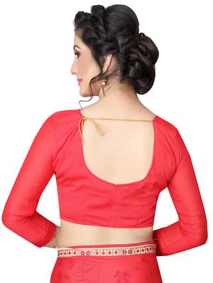 floral half & half saree with blouse - 15734761 - Standard Image - 3