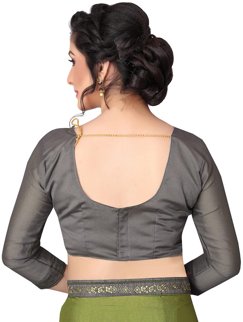 floral half & half saree with blouse - 15734764 - Zoom Image - 3