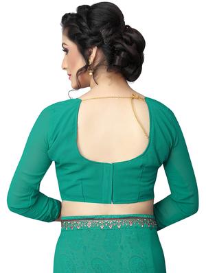 paisley half & half saree with blouse - 15734768 - Standard Image - 3