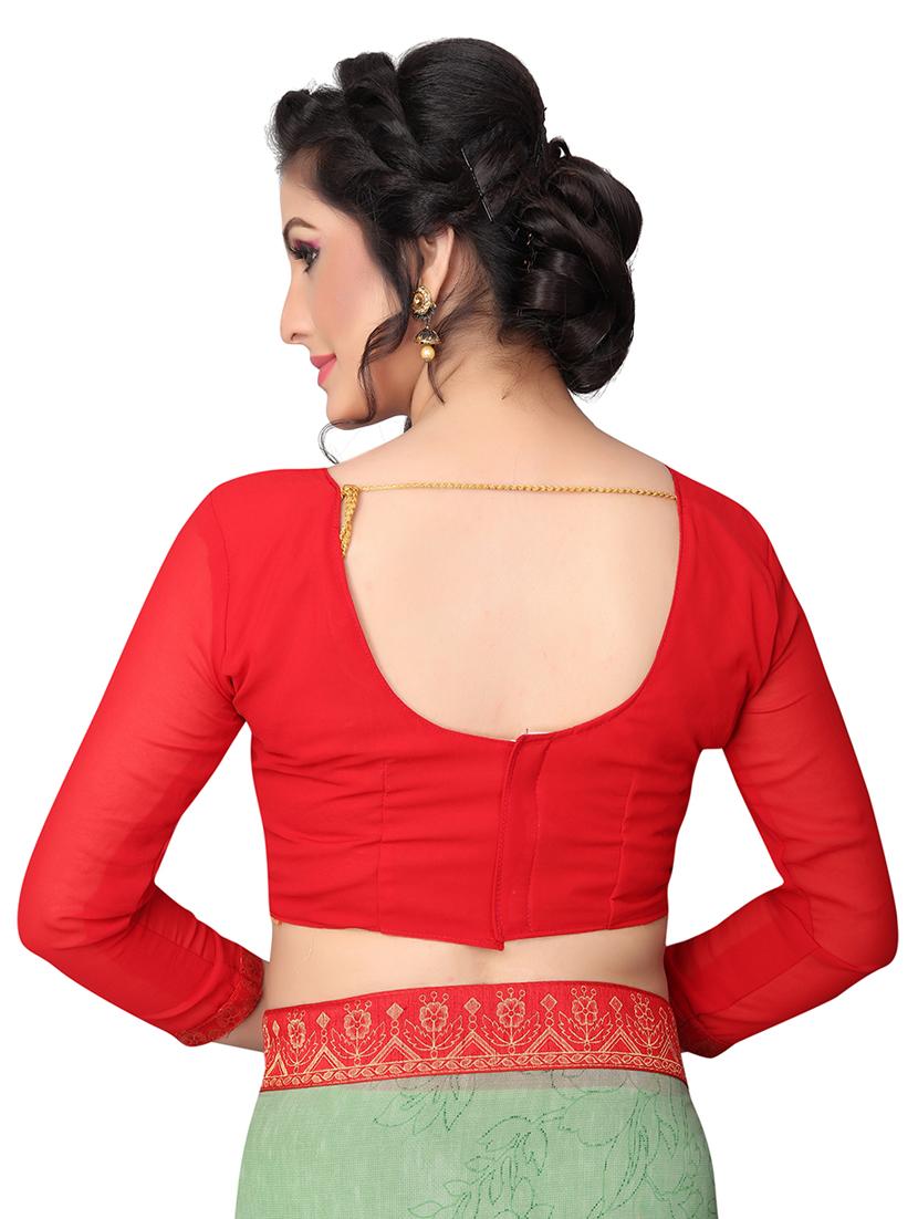 floral printed saree with blouse - 15734772 - Zoom Image - 3