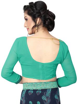 floral printed saree with blouse - 15734775 - Standard Image - 3