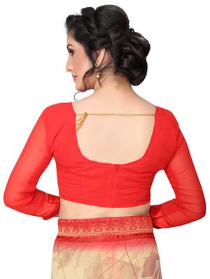 checkered printed saree with blouse - 15734776 - Standard Image - 3
