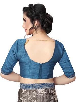 digital floral border saree with blouse - 15734777 - Standard Image - 3