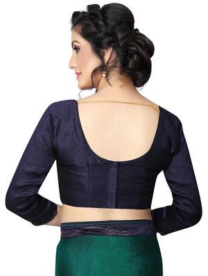 embellished pallu bordered saree with blouse - 15734780 - Standard Image - 3