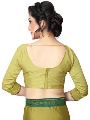 embellished pallu bordered saree with blouse - 15734784 - Standard Image - 3