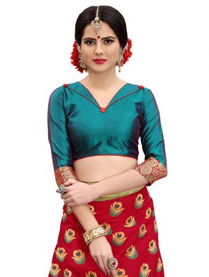 floral zari motif banarasi saree with blouse - 15734865 - Standard Image - 3