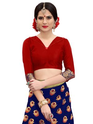 floral zari motif banarasi saree with blouse - 15734867 - Standard Image - 3