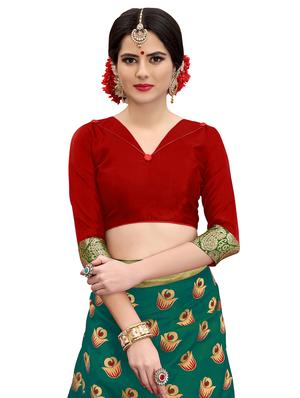floral zari motif banarasi saree with blouse - 15734868 - Standard Image - 3