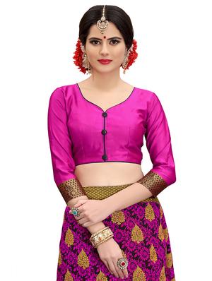 floral zari motif banarasi saree with blouse - 15734871 - Standard Image - 3