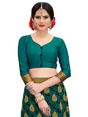floral zari motif banarasi saree with blouse - 15734872 - Standard Image - 3
