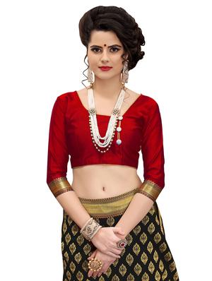 half & half zari banarasi saree with blouse - 15734876 - Standard Image - 3