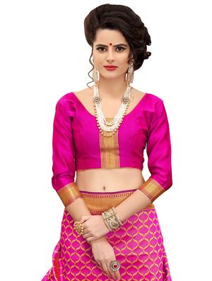 half & half paisley banarasi saree with blouse - 15734879 - Standard Image - 3