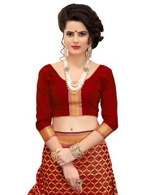 half & half paisley banarasi saree with blouse - 15734880 - Standard Image - 3