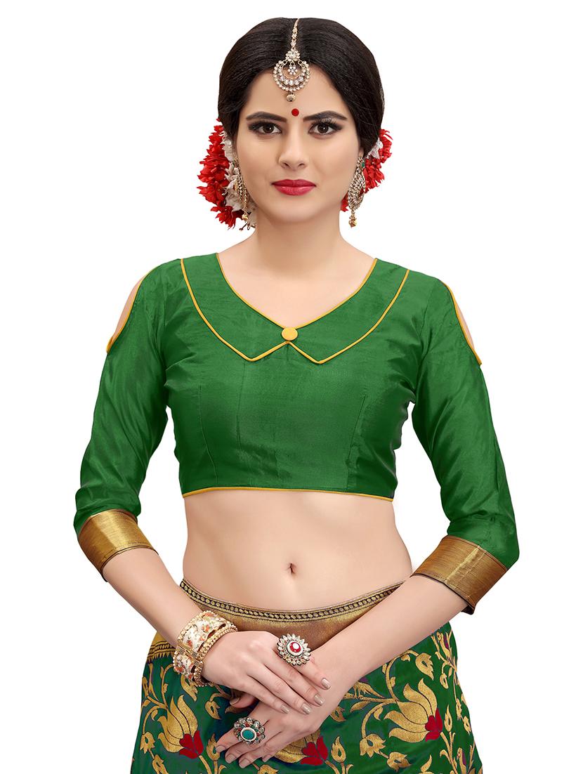 floral zari motif banarasi saree with blouse - 15734886 - Zoom Image - 3
