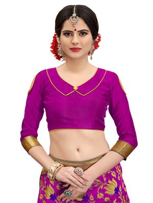 floral zari motif banarasi saree with blouse - 15734888 - Standard Image - 3